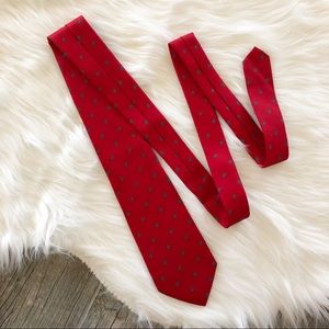 CHRISTIAN DIOR * Red Diamond Neck Tie All Silk